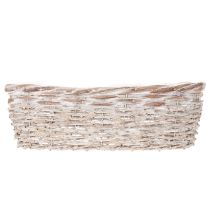 Artikel Bloempot in mandvorm met folie-inzetstuk, ovaal, wit, 37 cm