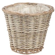 Artikel Plantenmand rieten mand naturel grijswit Ø25 H21cm 2st