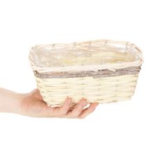Artikel Rechthoekige plantenmand met folie, decoratieve mand, plantenbak, 25 cm, 4 stuks