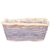 Artikel Rechthoekige plantenmand met folie, decoratieve mand, plantenbak, 25 cm, 4 stuks