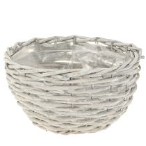 Artikel Plantenmand rond rieten mand witgrijs Ø30/25/20cm set van 3