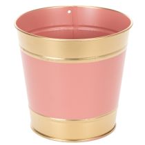 Artikel Metalen plantenpot/bloempot/plantenbak, Ø13cm H12cm, 4 stuks