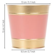 Artikel Metalen plantenpot/bloempot/plantenbak, Ø13cm H12cm, 4 stuks