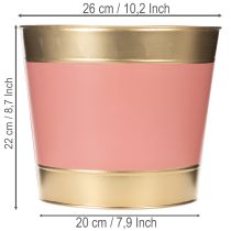 Artikel Metalen plantenpot/bloempot/plantenbak, Ø26cm H22cm, 4 stuks