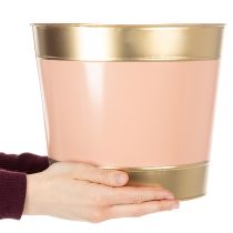 Artikel Metalen plantenpot/bloempot/plantenbak, Ø26cm H22cm, 4 stuks