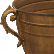 Planter roest look cup vaas metaal Ø22.5cm H32.5cm