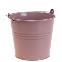 Plantenpot vintage sier emmer oud roze Ø16cm H24cm