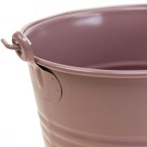 Plantenpot vintage sier emmer oud roze Ø16cm H24cm