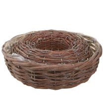 Artikel Plantring, plantenbak, hout, naturel grijs, Ø30/35cm, set van 2.