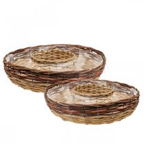 Plantenring van wilg, plantenschaal Ø44/38cm set van 2