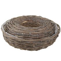 Artikel Plantenringen van houten rotan, naturel grijs, Ø40/45 cm, set van 2.
