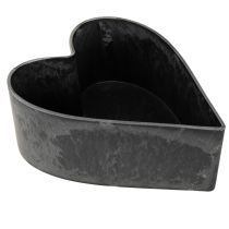 Artikel Plantenschaal hart decoratieve kunststof schaal antraciet 13×16×6,5cm