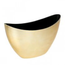 Plantenschaal ovaal sierschaal jardiniere goud 24×10×15cm