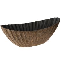 Artikel Plantenschaal met groeven ovaal antraciet goud 41,5×16×16cm