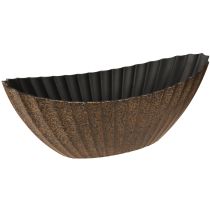 Artikel Plantenschaal met groeven ovaal boot antraciet goud 36cm