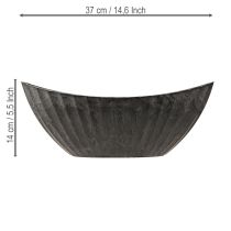 Artikel Plantenschaal met groeven ovaal boot antraciet 36cm