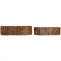 Artikel Plantenschaal ovaal natuurlijke schors 30,5×15cm / 24×11cm set van 2