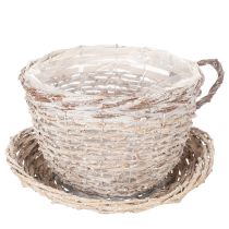 Artikel Mandje met schoteltje als decoratie, grote tafeldecoratie 34 cm