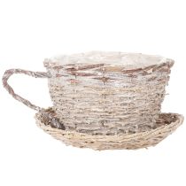 Artikel Mandje met schoteltje als decoratie, grote tafeldecoratie 34 cm