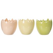 Artikel Bloempot met paaseimotief voor stijlvolle lentedecoratie in huis, 10 cm, 3 stuks