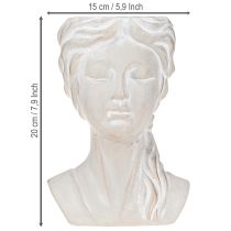 Artikel Plantenpot vrouwenbuste vintage plantenbak gegoten steen H20cm