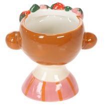 Artikel Meisjesgezicht in een bloempot met slapende aardbeien, decoratie voor de woonkamer, lente, 13 cm