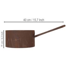Artikel Metalen plantenpot, bloempot, roestkleurige schaal, decoratief item, Ø20cm H11cm
