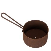Artikel Metalen plantenpot, bloempot, roestkleurige schaal, decoratief item, Ø20cm H11cm