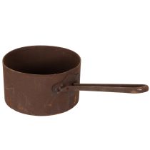 Artikel Metalen plantenpot, bloempot, roestkleurige schaal, decoratief item, Ø20cm H11cm