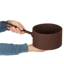 Artikel Metalen plantenpot, bloempot, roestkleurige schaal, decoratief item, Ø20cm H11cm