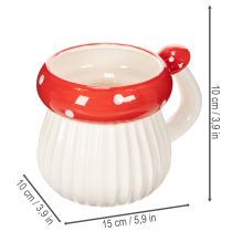 Artikel Keramische mok met vliegenzwammotief als decoratie, 10 cm