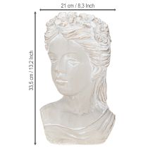 Artikel Plantenpot sculptuur vrouw gegoten steen antieke look 21×17,5×33,5cm