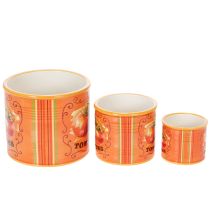 Artikel Tomatenplantenpotten set, keramische decoratieve bloempotten voor keuken en retro interieur, 14 cm, set van 3