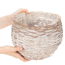 Artikel Ronde gevlochten mand, grote decoratieve plantenmand, 23 cm