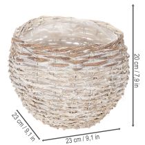 Artikel Ronde gevlochten mand, grote decoratieve plantenmand, 23 cm