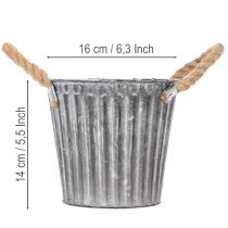 Artikel Metalen plantenpot, decoratieve pot met handvatten, bloempot, sierpot Ø16,5 cm