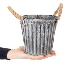 Artikel Metalen plantenpot, decoratieve pot met handvatten, bloempot, sierpot Ø16,5 cm