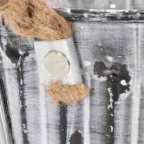 Artikel Bloempot met handvatten, metalen plantenbak, decoratieve pot voor planten Ø14,5 cm