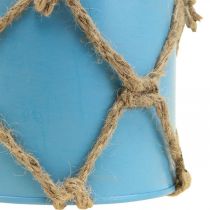 Bloempot, bloempot metaal, jute koord H10.5cm 3st