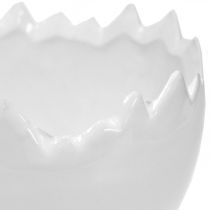 Bloempot eierschaal wit Ø12cm H9cm 2st