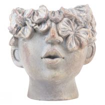 Artikel Plantenpot gezicht plantenbak buste betonlook H14cm