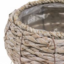 Plantenmand plantenpot rond white wash Ø22cm H13cm