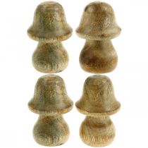 Paddenstoel mangohout naturel houten paddenstoel herfstdecoratie Ø5cm H7.5cm 6 stuks