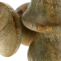 Paddenstoel mangohout naturel houten paddenstoel herfstdecoratie Ø5cm H7.5cm 6 stuks