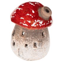 Artikel Decoratieve beeldjes van een vliegenzwam met schoorsteen (10 cm, 2 stuks) in de vorm van een vuurtoren.