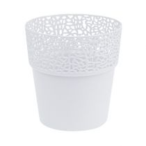 Kunststof cachepot wit Ø14.5cm H15.5cm 1st