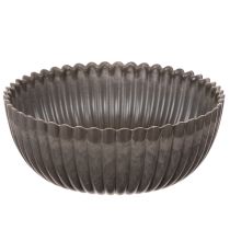 Artikel Geribbelde kom, antraciet, decoratieve kom, rond, 15 cm, 2 stuks