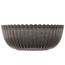 Artikel Geribbelde kom, antraciet, decoratieve kom, rond, 15 cm, 2 stuks