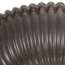 Artikel Geribbelde kom, antraciet, decoratieve kom, rond, 15 cm, 2 stuks