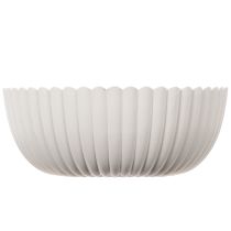 Artikel Ronde, geribbelde schaal in wit voor veelzijdige decoratie, 15 cm, 2 stuks